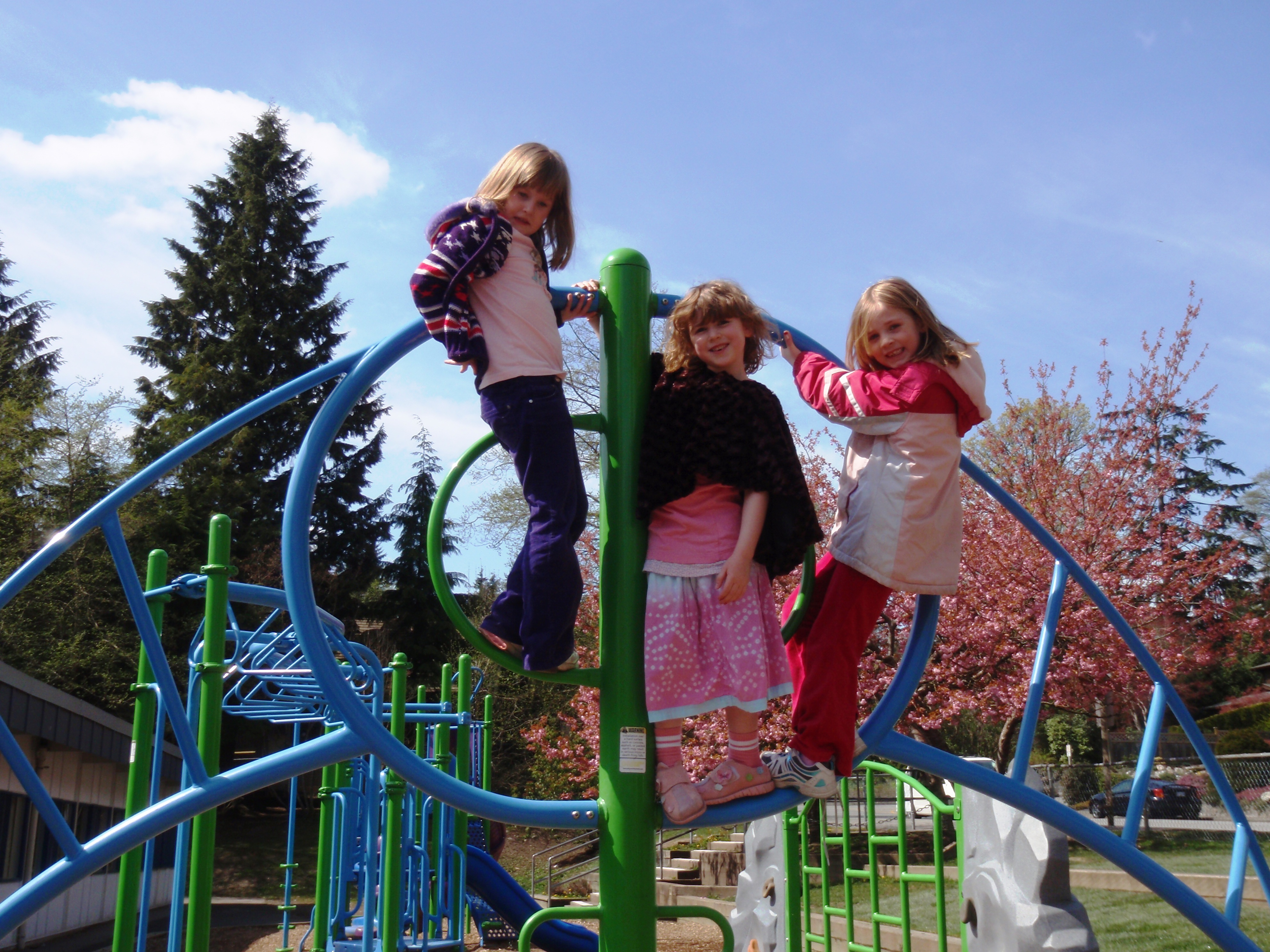 Sherwood Park Kids playing on Playground